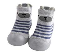 Slippers Blue Kids Toddler Baby Boys Solid Warm Knitted Soft Single Rubber Shoes Socks Slipper Stocking Soft Shoes Socks Slippers Boys 35, C Grey, 5 UK Child