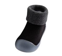 Slippers Blue Kids Toddler Baby Boys Solid Warm Knitted Soft Single Rubber Shoes Socks Slipper Stocking Soft Shoes Socks Slippers Boys 35, A Black, 3-3.5 Years