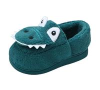 Slippers Boys Fashion Cute Autumn and Winter Boys and Girls Slippers Flat Bottom Lightweight Soft Comfortable Warm Solid Color Cartoon Animal Shape(Blue,6.5 Toddler)