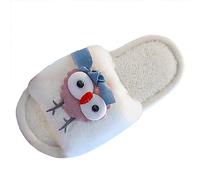 Slippers Boys Winter Children Cotton Shoes Boys Girls Indoor Leisure Cartoon Cute Birds Non Slip Comfortable Thick Floor Plush Slippers Children Boys, White, 13 UK Child