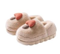 Slippers Cute Ladies' Slippers Wide Fitting Indoor Shoes Soft Warm Slip-On Slipper Comfy Orthotic Cute Shoes Barefoot Non Slip House Footwear for Home Daily Wear Presents for Women Khaki Size 5