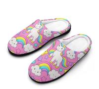 Slippers Cute Rainbow Horse Sea, Heart And Scuff Slippers For Adults | House Slipper Fuzzy Lightweight Indoor Shoes for Unisex Winter Party