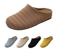 Slippers for Indoor and Outdoor Use, Elegant Clog Made of Leather, Rubber Sole and Cork Latex Foot Bed Sandals and Clogs for Women, Closed Toes, Cork, Comfortable, Non-Slip, Beach Sandals, coffee, 6