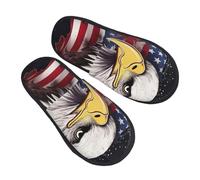 Slippers For Men America Us Flag Bald Eagle Slippers Anti-Skid Soft Women'S Slipper, For Home, Hotel, Indoor Outdoor, L
