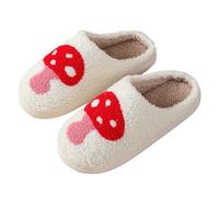 Slippers for men and women, Valentine's Day, heart pattern, unisex, couple, winter, warm, mule, slipper, non-slip house slippers, soft slippers, comfortable slippers, plush slippers fur, 01 Red3, 9.5
