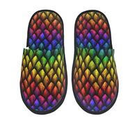 Slippers For Men Dragon Scales Furry Slippers Casual Warm Women'S Slipper, For Hotel, Indoor Outdoor, Home, L