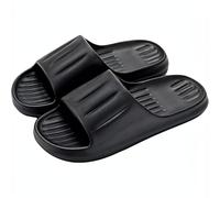 Slippers for Women and Men House Slides Shower Sandals Non-Slip Spa Massage Foam Bathroom Pool Shoes,Suitable for bathrooms, beaches. (black, Adult, Men, 7, Numeric, UK Footwear Size System, Medium)
