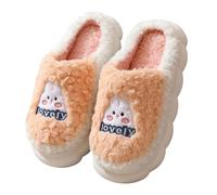 Slippers for Women and Men, Unisex, Cute Slippers, Durable Mules, Shoes, Soft Sole, Felt Slippers, Plush Lined Slippers, Comfortable Winter Shoes for Couples, Suitable Sizes 36-44, orange, 8 UK