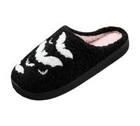 Slippers for Women Christmas Halloween Pumpkin Womens Mens Pink Slipper Socks Soft Plush Fluffy Lightweight House Moose Cookie Man Santa Claus Cozy Unisex Black-1 6