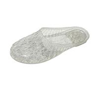 Slippers for Women Clear Glitter Clogs Open Back Hollow Out Slide Slippers Summer Beach Outdoor Garden Casual Pool Sandals Silver Grey White