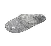 Slippers for Women Clear Glitter Clogs Open Back Hollow Out Slide Slippers Summer Beach Outdoor Garden Casual Pool Sandals Silver Grey Black