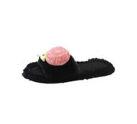 Slippers for Women Cute Fashion Cartoon Candy Ladies Winter Warm Casual Flat Open Toe Flip Flops Black,Size 6-7 UK