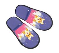 Slippers For Women Dog Washes In A Pink Bath Slippers Casual Anti-Skid Women'S Slipper, For Travel, Home, Hotel, L