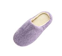 Slippers for Women Fluffy Travel Mens Women's Flannel Soft Memory Foam Slip on House Shoes Indoor Outdoor Ladies UK Slipper Open Toe Funny Women’s Comfy Striped Knitted Purple Size 4.5