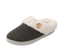 Slippers for Women Fuzzy Non-Slip Winter for Ladies Indoor House Closed Toe Plush Fleece Lined Flat Christmas Gifts Women Men