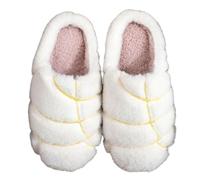 Slippers For Women House Slides Women's Cosy Cartoon Thick Print Solid Color Plush Indoor Shoes Men