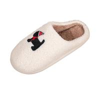 Slippers for Women &Men Open Back Size 6 Indoor Warm House Slippers Slides Ladies House Shoes Mules Slip On Unisex Fuzzy Cozy Christmas Slippers Memory Foam Slippers A1-White