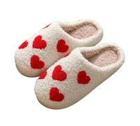 Slippers for Women Men Retro Memory Foam Plush Fluffy Warm Trendy Colorful Cartoon Illustrated Fuzzy Slippers Holiday Slip-on Indoor Outdoor House Shoes
