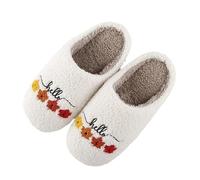 Slippers for Women Men Warm Christmas Cozy Fuzzy Cushion with Cookies Santa and Christmas Tree Prints Antislip Lightweight Slipper Slip-on Slippers Winter Warm for Indoor and Outdoor