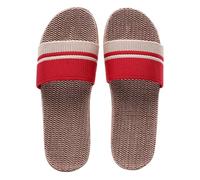 Slippers For Women Open-Toe Slip-On Linen Slippers House Indoor Slides Sandals Summer Casual Beach Vacation Lightweight Comfort Everyday Wear size 5