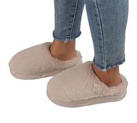 Slippers for Women Unisex Halloween Pumpkin Fluffy Women's Swollen Feet Lightweight Non Slip Orthopedic Shoes Comfortable Warm Lined Closed Toe Home Slipper Ladies UK Christmas Men Khaki 39