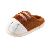 Slippers Funny Slippers with Closed Toe for Winter, for Indoor and Outdoor Use, Soft Sole, Warm Shoes with Faux Leather, Ultimate Comfort and Cosy Wear at Home, coffee, 10 UK