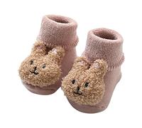 Slippers Girls Boys Plush Slippers Indoor Winter Shoes Fluffy Slippers Nursery Floor Socks Baby Stopper Socks Non-Slip First Walking Shoes Toddler Crawling Socks, pink, Small