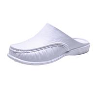 Slippers Hreern Slippers Summer Closed Toe Non-Slip Loafers Plain Soft Sole Comfortable Lightweight Slip On Shoes Large Sizes Slippers for Indoor and Outdoor Use, White, 9 UK