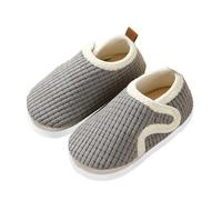 Slippers Kids Boy 23 Fashion Cute Autumn and Winter Slippers for Boys and Girls Flat Bottom Lightweight Soft and Comfortable Warm Solid Color Cartoon Animal Shape Black Black, gray, 7 UK Child