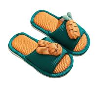 Slippers Kids Funny Girls Child Home Slide Inner Floor Cute Cartoon Soft Comfortable Non-Slip Cotton Linen Slippers Women's House Socks Warm, E, 13 UK Child