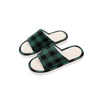 Slippers Ladies Christmas Halloween Pumpkin for Womens Mens Open Toe Women Slider Indoor House Bedroom Corduroy Crossbands Slides Sandals Shoes Comfy UK Merry Men's Novelty Green 5.5