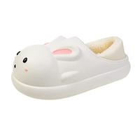 Slippers Ladies Indoor Shoes for Women Memory Foam Slippers Women Ladies Cotton Mop Cute Slipper Plus Velvet Thick Bottom Cotton Slipper Wide Fitting Shoes for UK Sliders White