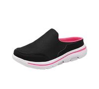 Slippers Ladies Mens Casual Summer Slip-On Beach Walking Sandals Comfortable Breathable Mesh Slippers Backless Shoes Backless Clogs Mules Indoor Outdoor Casual Home Shoes Unisex Flip Flops Red