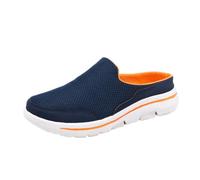 Slippers Ladies Mens Casual Summer Slip-On Beach Walking Sandals Comfortable Breathable Mesh Slippers Backless Shoes Backless Clogs Mules Indoor Outdoor Casual Home Shoes Unisex Flip Flops Dark Blue