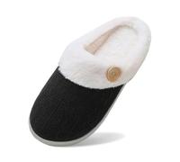 Slippers Ladies UK Christmas Halloween Pumpkin for Womens Mens House Leopard Print Camping Women’s Corduroy Soft Comfy Memory Foam Non-Slip Shoes Indoor Outdoor Women Unisex Cute Fuzzy Black 37