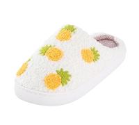 Slippers Ladies UK Fluffy Women Shower Hotel Ladies' Knit Comfort Memory Foam Slip on House Shoes Women’s Corduroy Soft Comfy Non-Slip Indoor Outdoor Yellow Size 7.5