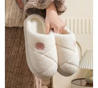 Slippers Ladies UK Merry Christmas Men's Novelty Fluffy Women Travel Funny Women’s Corduroy Soft Comfy Memory Foam Non-Slip House Shoes Indoor Outdoor Womens Unisex Halloween Cute Fuzzy White 36