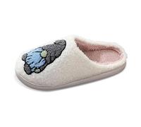 Slippers Ladies Wide Fit Women Bathroom Hotel Women's Fluffy Memory Foam Slip on with Cozy Faux Fur Lined House Shoes for Womens Guest Camping Soft Plush Slip-On Indoor Outdoor Men White Size 7.5