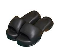 Slippers Lovely Thick Bottom Slippers Female Summer Cool External Wear Macaroon Europe And The United States Home Soft Elastic A Word Drag Outdoor l Indoor & Outdoor (Black 40) (Black 40 EU