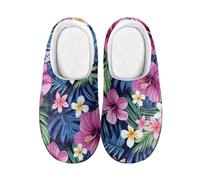 Slippers Men Purple Flowers Mens Slippers Woman Comfortable Warm,Anti Slip Rubber Sole,Lightweight,Indoor Outdoor Home Slipper.Suitable For Cold Weather In Spring, Autumn, And Winter