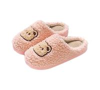 Slippers Men's Closed Slippers Women's Plush Winter Slip-On Felt Slippers Warm Felt Slippers Non-Slip Slippers for Felt Wool Gravel Winter Shoes Minimalist Guest Slippers, pink, 4 UK