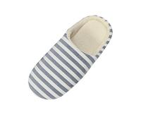 Slippers Men's Closed Slippers Women's Winter Funny Non-Slip Felt Slippers Warm Felt Slippers Striped Winter Shoes Casual Slippers for Wide Foot Guest Slippers, navy, 8 UK