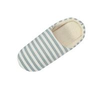 Slippers Men's Closed Slippers Women's Winter Funny Non-Slip Felt Slippers Warm Felt Slippers Striped Winter Shoes Casual Slippers for Wide Foot Guest Slippers, Green, 4 UK