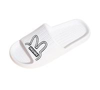 Slippers Men's Funny, Funny Warm Slippers Men's Slippers Flop Cute Rabbit Indoor Bedroom Spring Women's Shoes Unisex Lovers Flat Shoes, White, 8 UK