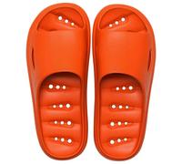 Slippers Men's Leather Bathing Shoes Men's Non-Slip Bath Slippers Quick Drying Slippers Open Toe Breathable Beach Shoes Unisex Shower Shoes Soft Sole Slippers Comfortable Slippers, red, 8 UK