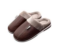 Slippers Men's Size Wide Slippers Men's Closed Leather Slip-On Felt Slippers Warm Felt Slippers Casual Slippers for Felt Wool Gravel Winter Shoes Minimalist Guest Slippers, coffee, 6 UK