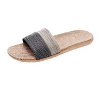 Slippers Men's Summer Linen Bath Slippers for Men and Women Bathroom Shower Bath Shoes Plain Lightweight Open Toe Slippers Sandals Flat and Quick Drying Summer Mules, Green, 11 UK