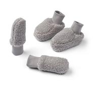 Slippers + Mittens Organic Cotton Recycled Matter Fur Shape Osman Grey 9/12 months