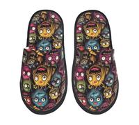 Slippers Monstrous Cartoon Characters Lightweight Fuzzy Slippers Reusable Anti-Slide Slipper For Guest Room Men Room L