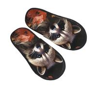 Slippers Raccoon In The Fall Tree Hole Comfy Shoes Reusable Sliders For Home Adult Winter L